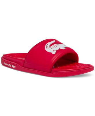 Lacoste Men Croco Dualiste 0922 1 Slide Sandals Red 9