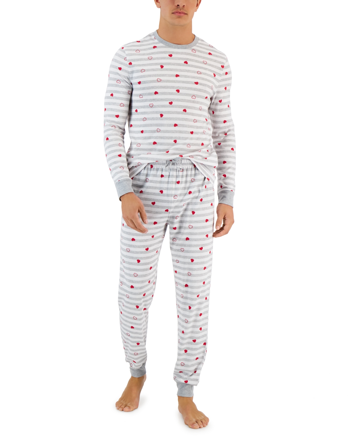 Family Pajamas Men's Hearts Striped Matching Pajama Set, Created for Macy's
