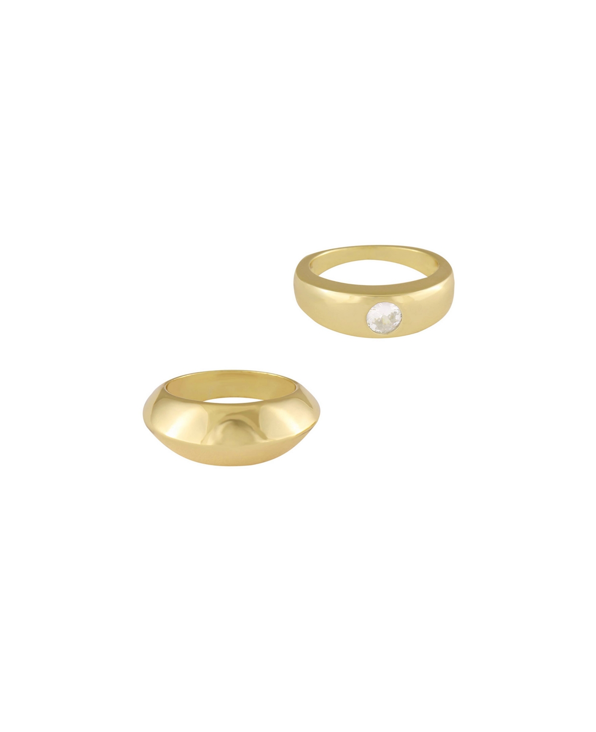 Women's 18k Gold Plated Statement Band Ring Set - Gold
