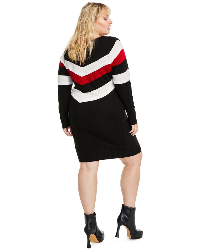 BCX Trendy Plus Size Lurex Colorblocked Sweater Dress Macy's