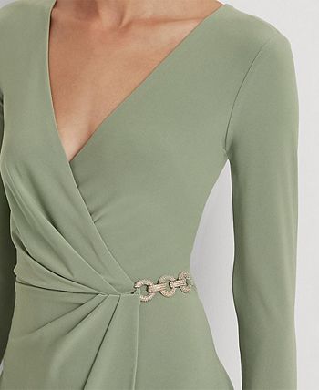 Lauren Ralph Lauren Matte Jersey Surplice Dress & Reviews - Dresses - Women  - Macy's