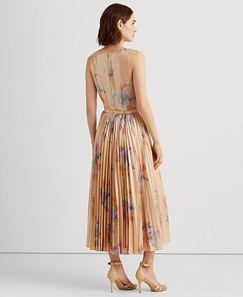 Lauren Ralph Lauren Pleated Metallic Floral Dress & Reviews - Dresses -  Women - Macy's