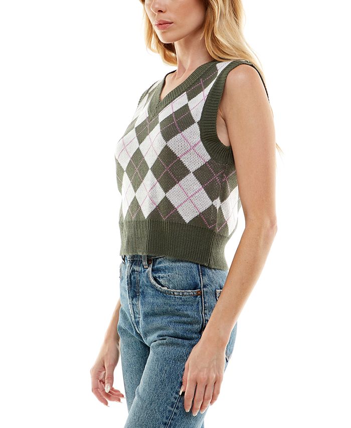 Ultra Flirt Juniors' Shrunken Argyle Sweater Vest Macy's