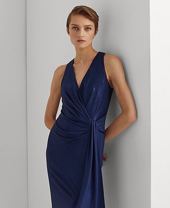 Lauren Ralph Lauren Foil-Print Jersey Gown - Macy's