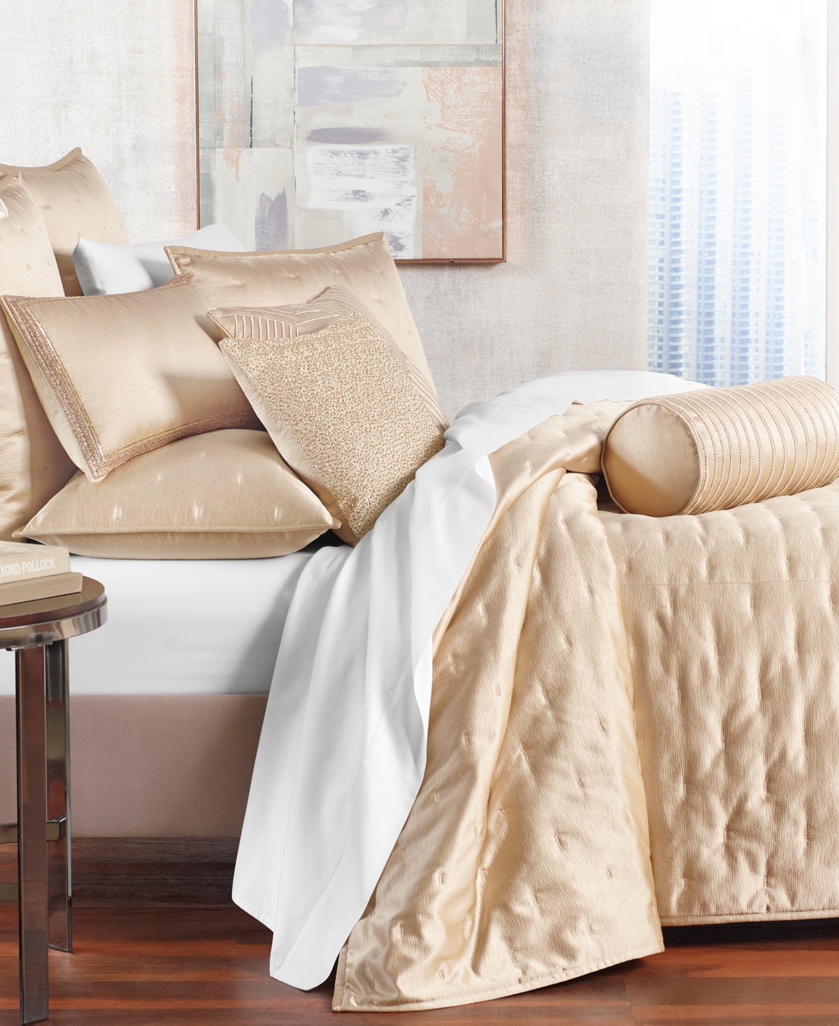 Shop Hotel Collection Glint 3-pc. Coverlet Set, King, Created For Macy's In Gold