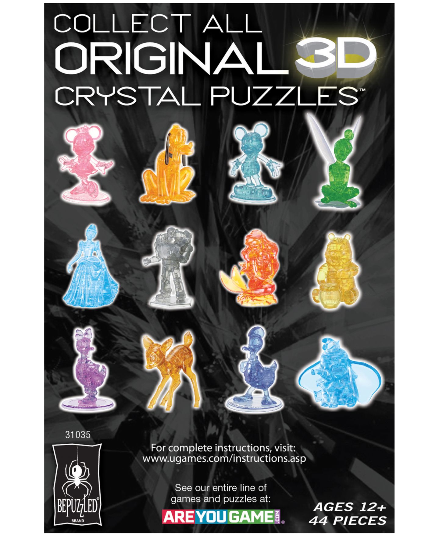 Детский пазл BePuzzled Disney Ursula 3D Crystal Puzzle, 44 Piece, Ages 12+ — фото 3