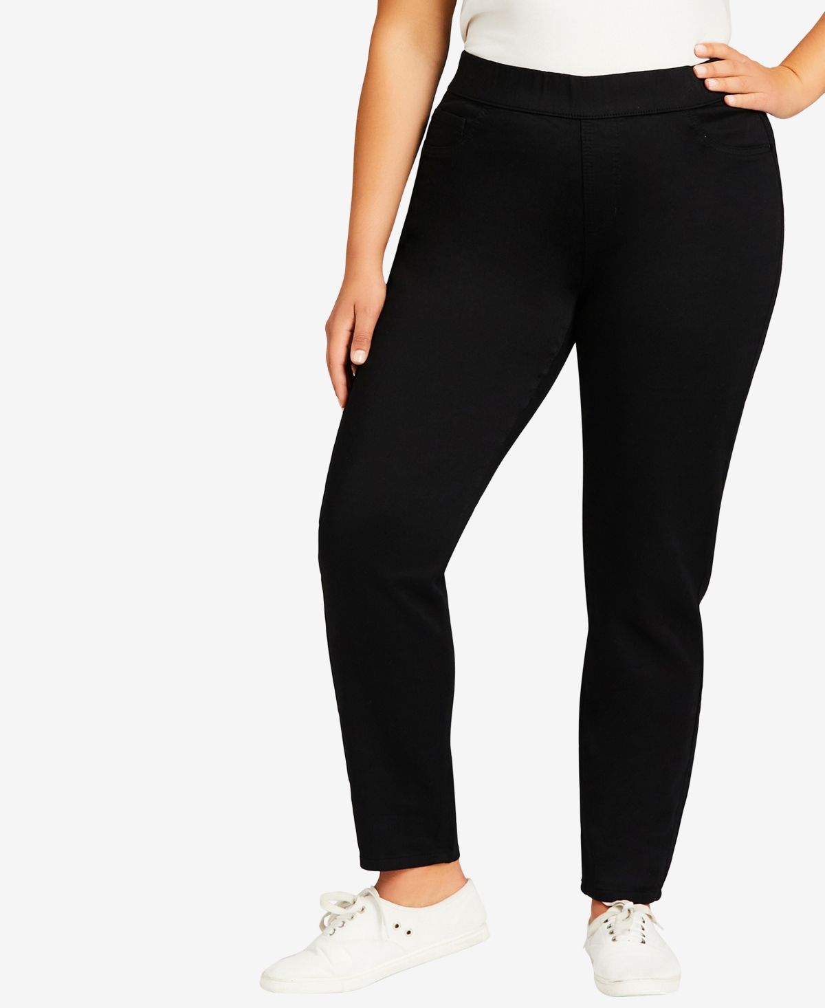 Avenue Plus Size High Rise Jegging In Black