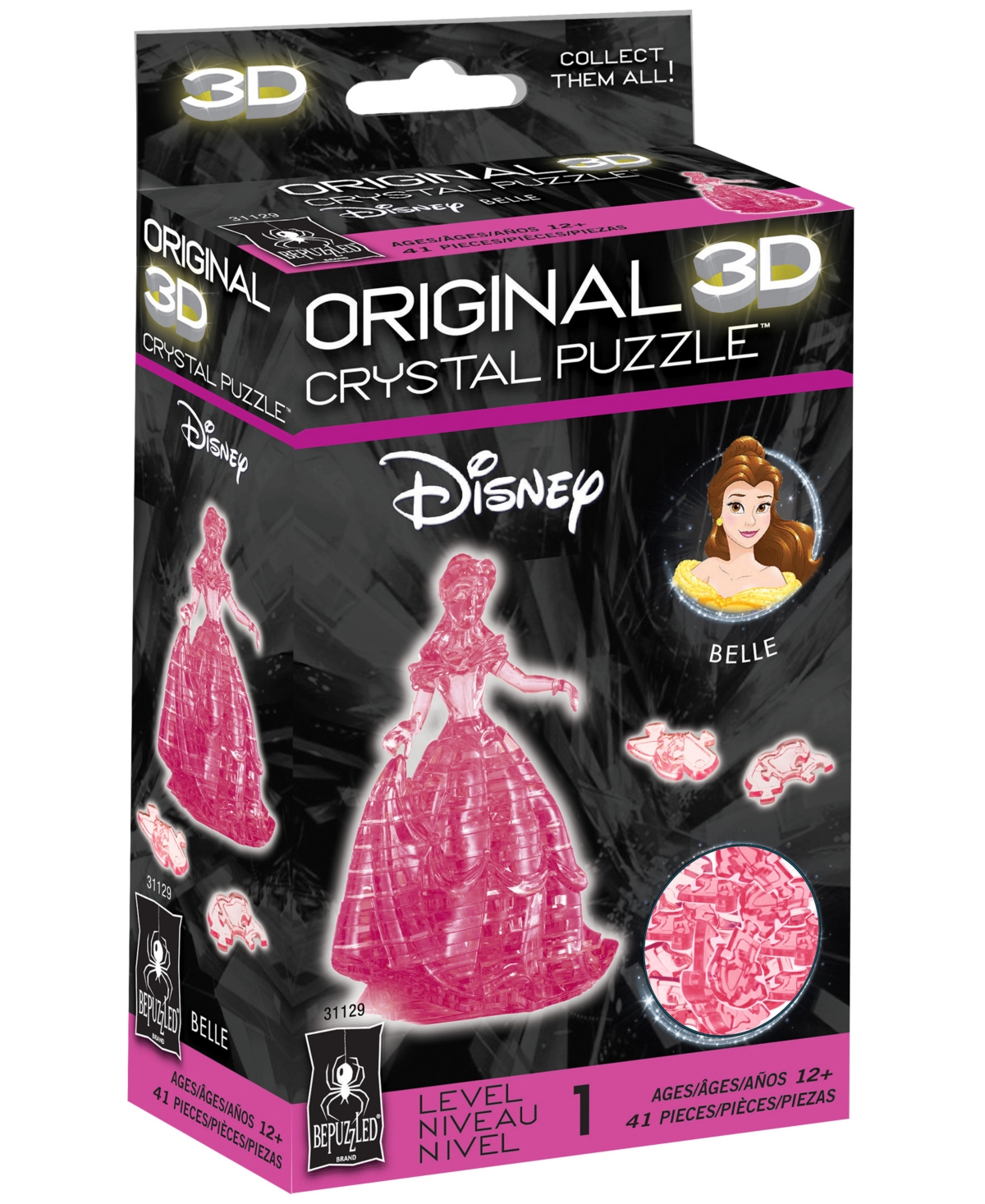 Shop Bepuzzled 3d Disney Belle Crystal Puzzle Set, 41 Piece In Rose