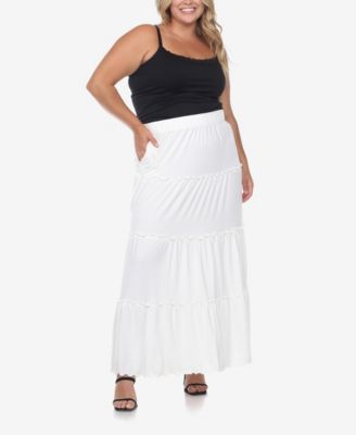 Plus Size Tiered Maxi Skirt