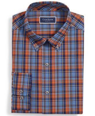 Club Room Men's Slim Fit 4-Way Stretch Plaid Dress Shirt, Created For ...