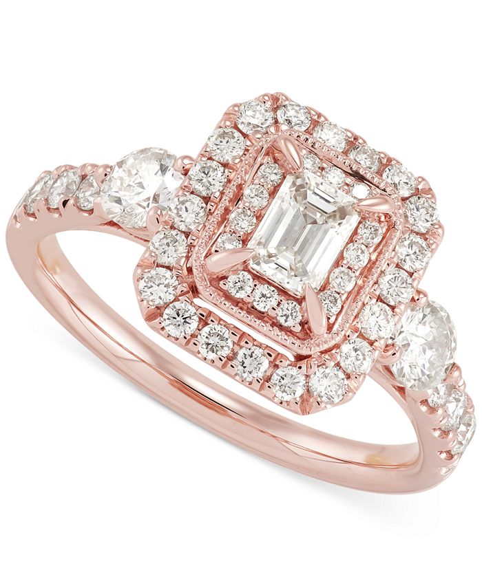 Macy's rose gold engagement rings hot sale