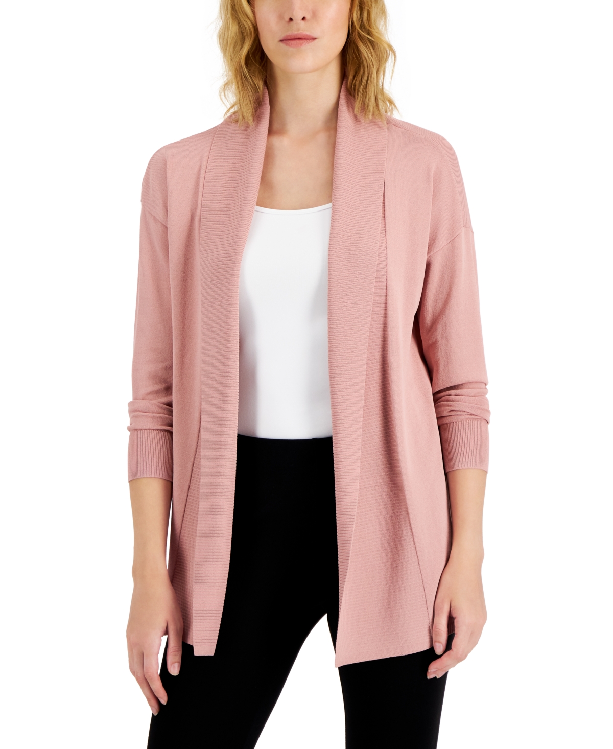 Alfani Women's Open-front Cardigan, Created For Macy's In Pottery Clay