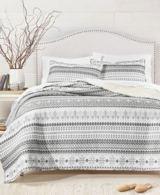 Martha Stewart Collection - Fair Isle Flannel Quilt, Created for Macys