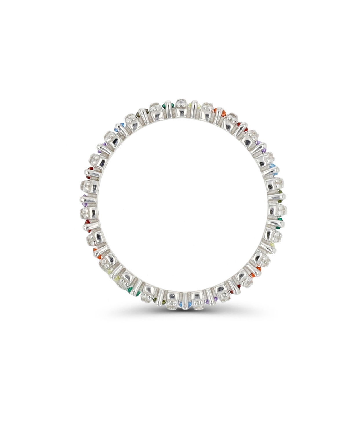 Created Spinel, Created Corundum, Nano and Cubic Zirconia Eternity Ring - Sterling Silver