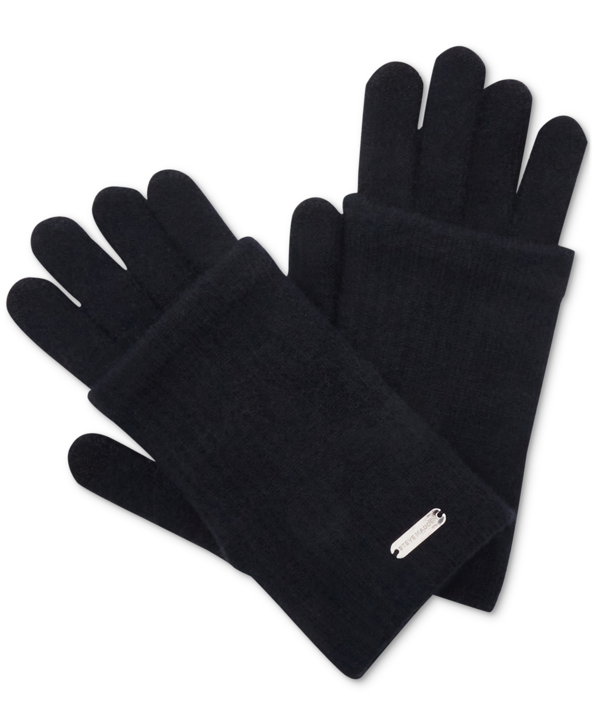 Steve Madden Women's Cozy Touchscreen Gloves, Created For Macy's In Black