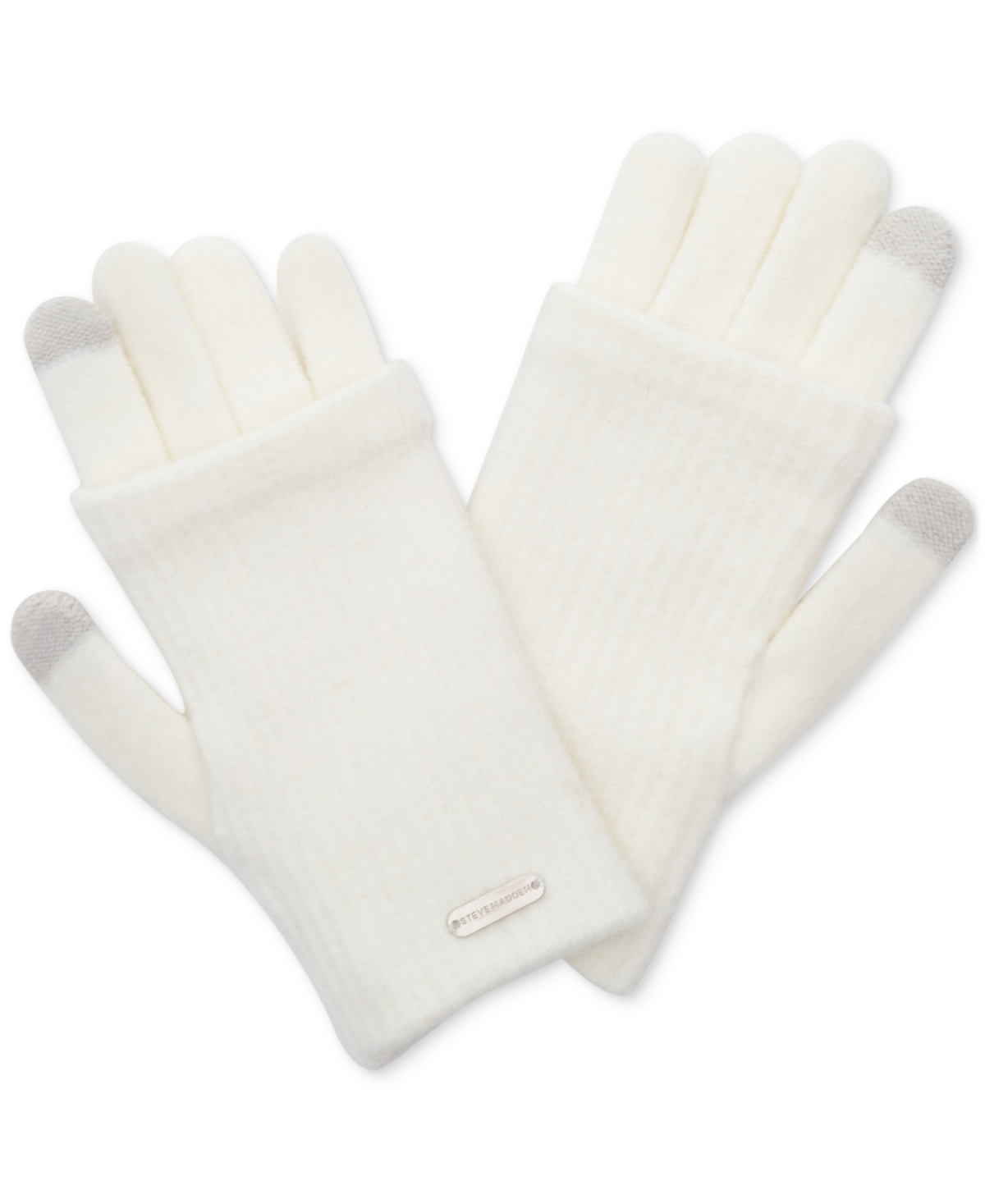 Steve Madden Women's Cozy Touchscreen Gloves, Created For Macy's In Ivory