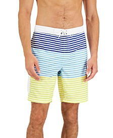 Men's Striped Swim Trunks, Created for Macy's