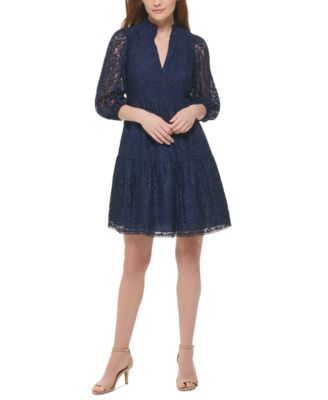 vince camuto navy lace dress