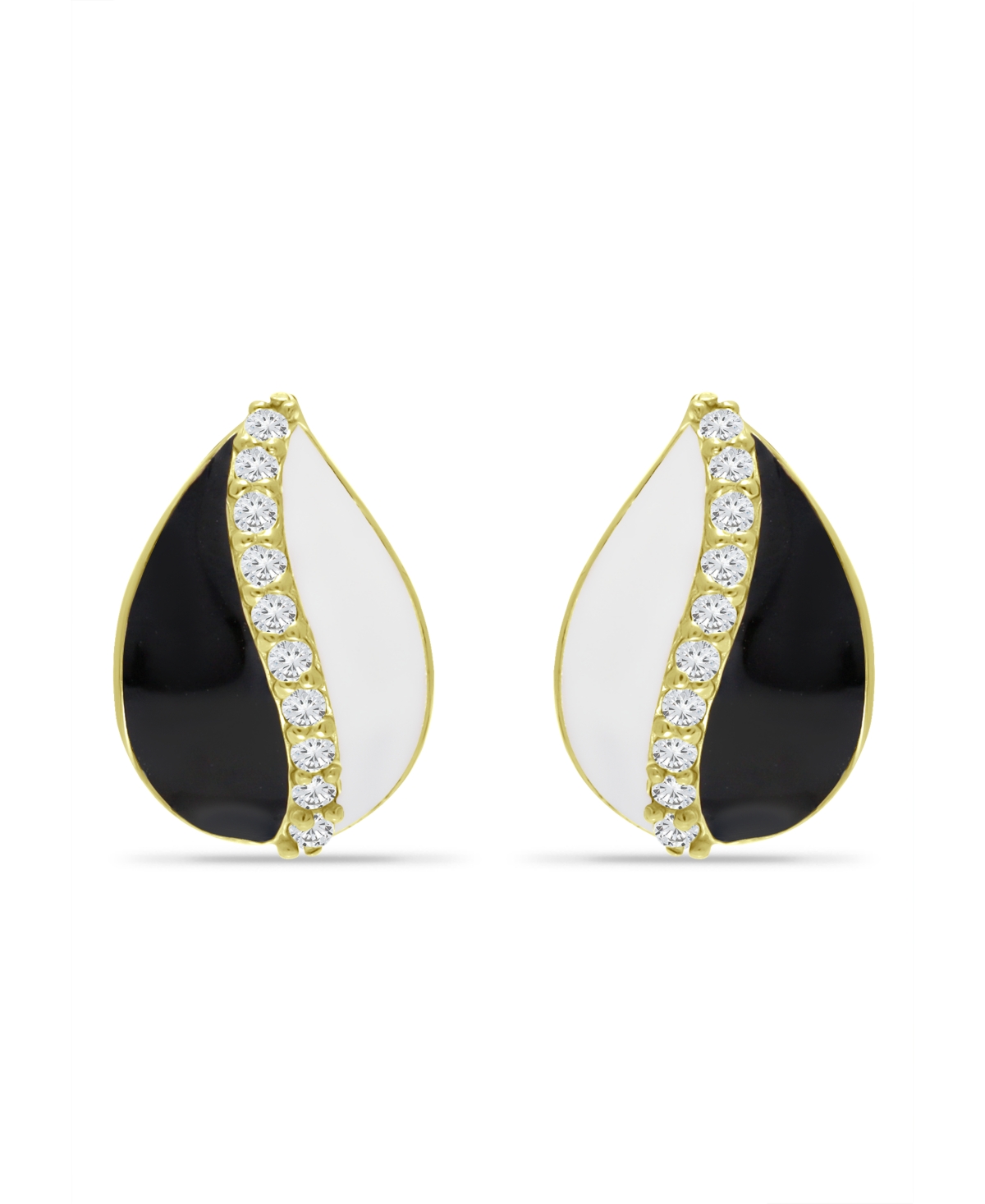 Giani Bernini Cubic Teardrop Huggie Hoop Earrings, Sterling Silver or 18K- Gold Over Silver