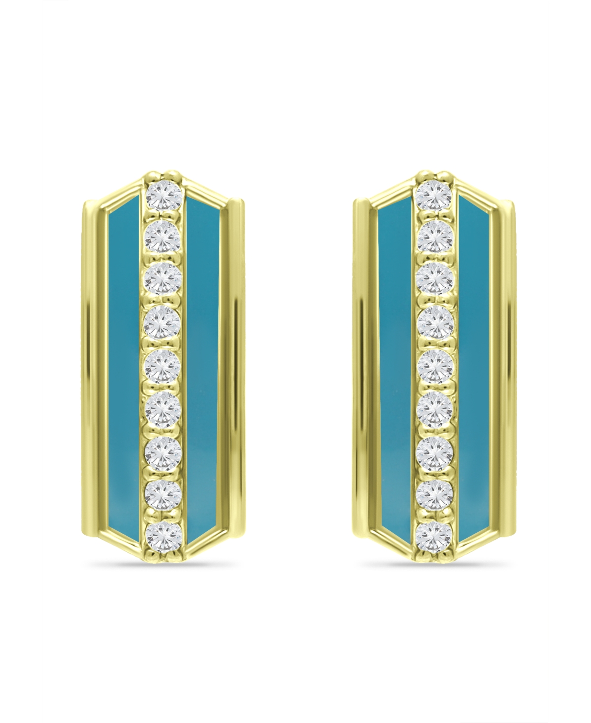 Giani Bernini Cubic Zirconia Huggie Hoop Earrings, Sterling Silver or 18K- Gold Over Silver