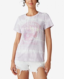 Women's Cali Strawberry-Print Cotton T-Shirt