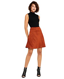 Women's Faux-Suede Flared Skirt, Created for Macy's