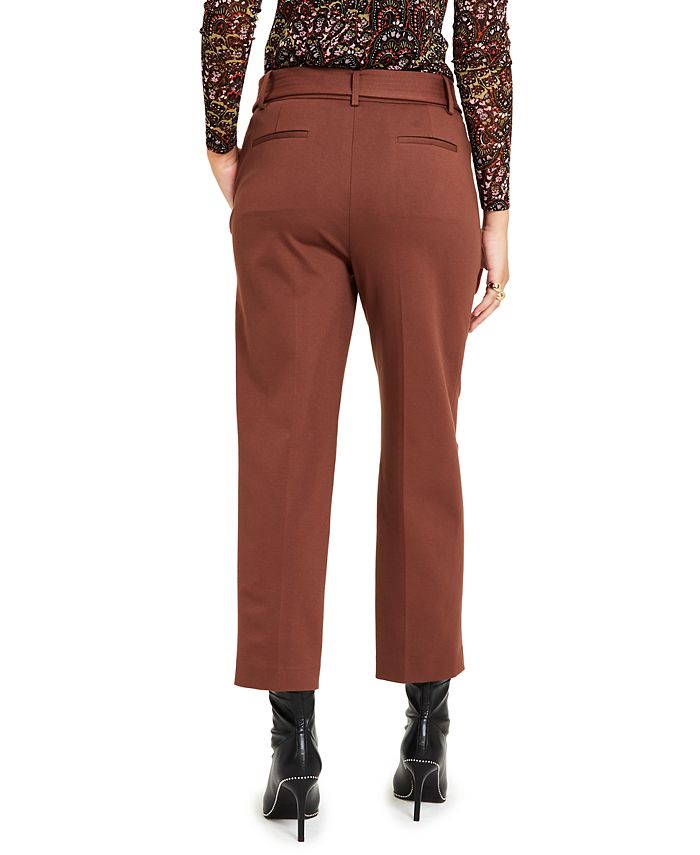 Bar III Women's TieWaist StraightLeg Ankle Pants, Created for Macy's