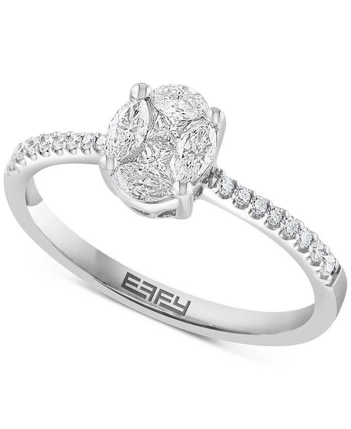 EFFY Collection EFFY® HEMATIAN Diamond Multi-Cut Cluster Engagement ...