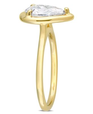 Moissanite in 10K Gold Pear Solitaire Engagement Ring
