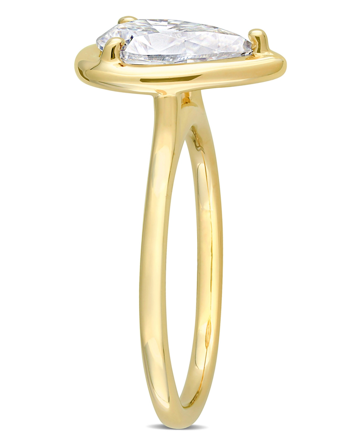 in 10K Gold Pear Solitaire Engagement Ring - Moissanite