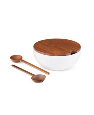Duets Salad Bowl with Lid Servers Set, 3 Piece - Macy's