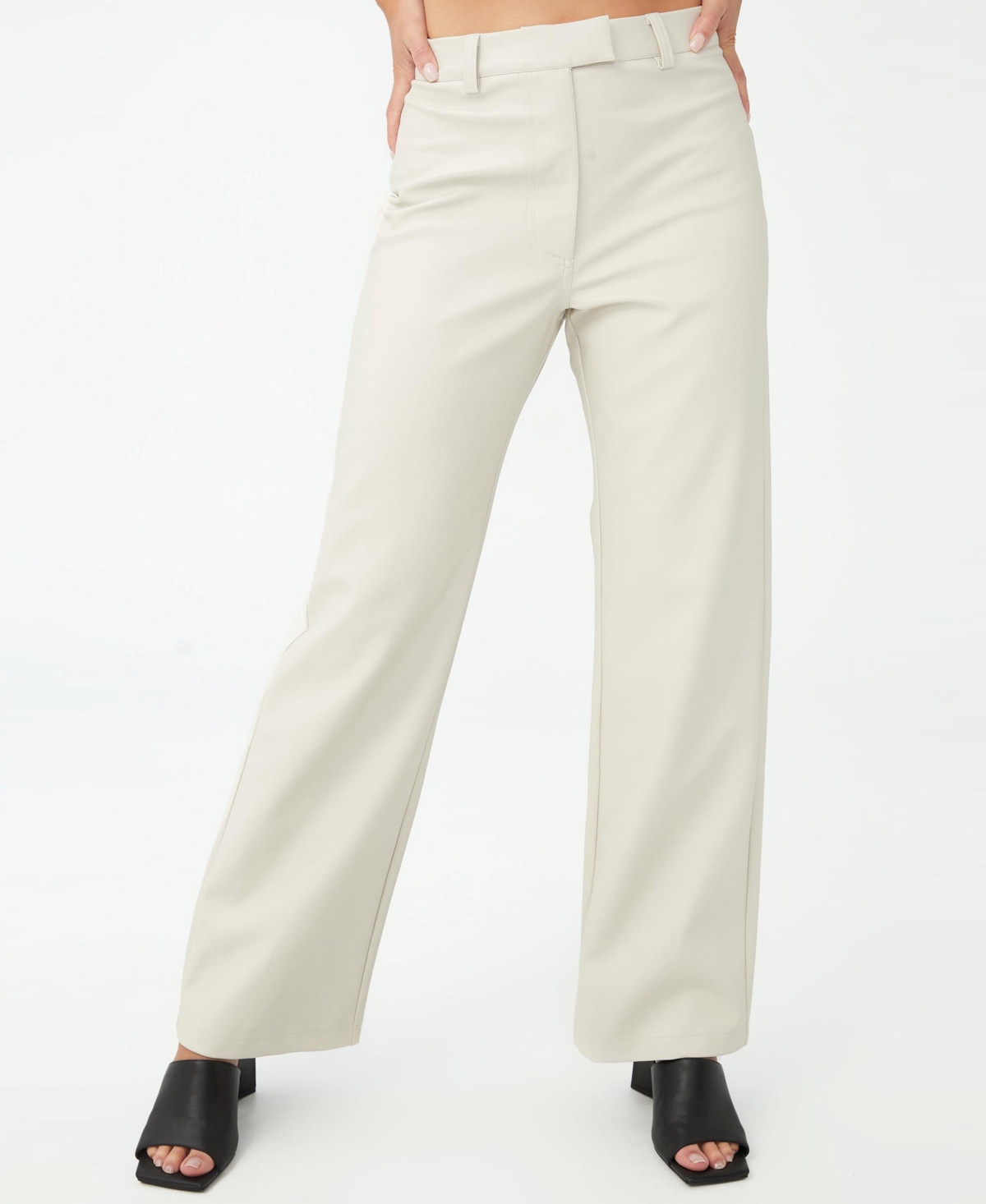 Cotton On Women's Arlow Straight Faux Leather Pants
