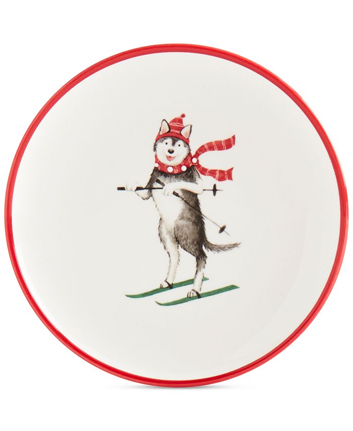 Tabletops Unlimited Furry Christmas Dog Appetizer Plates, Set of 4 Macy's
