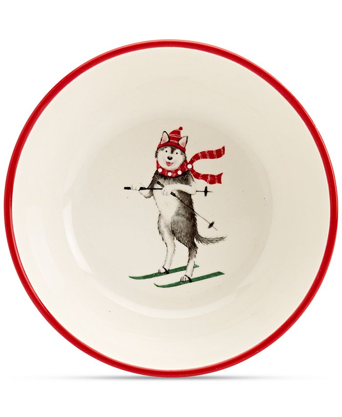 Tabletops Unlimited Furry Christmas Dog Cereal Bowls, Set of 4 Macy's