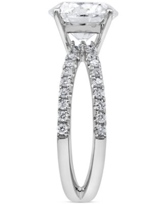 Certified Lab Grown Diamond Solitaire X Engagement Ring (3-3/8 ct. t.w.) in 14k White Gold