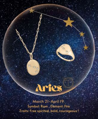 Diamond Zodiac Constellation 18" Pendant Necklace (1/20 ct. tw) in 10k Yellow Gold, Exclusively at Macy's