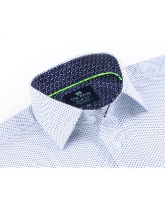 Men's Slim Fit Performance Long Sleeve Geometric Dress Shirt