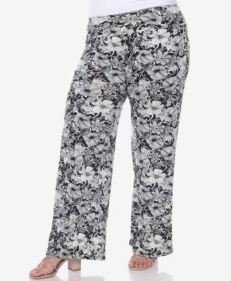 Plus Size Floral Paisley Palazzo Pants