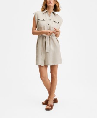 MANGO Women's Linen Shirt Dress - Macy's