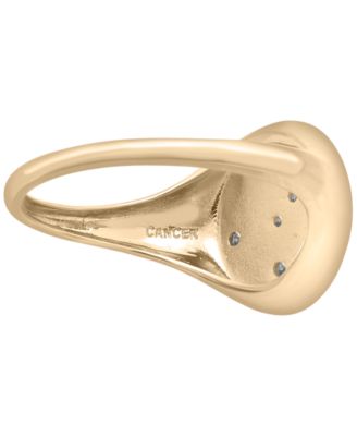 Diamond Cancer Constellation Ring (1/20 ct. t.w.) in 10k Gold, Created for Macy's
