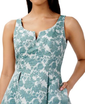 Adrianna Papell Women's Jacquard Notch-Front Dress