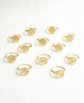 Diamond Zodiac Constellation Ring Collection In 10k Yellow Gold Created For Macys