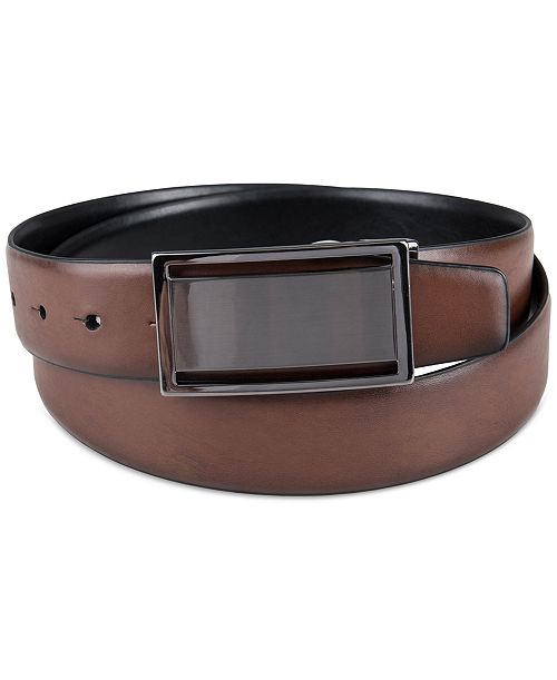 alfani Alfani Men's Reversible Cut-Out Plaque Belt Created for Macy's Men's Fashion & Accessories