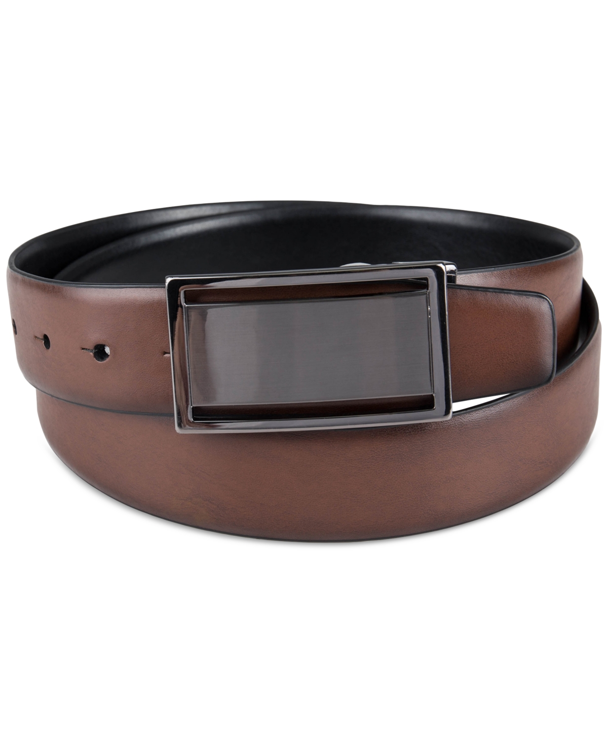 Men's Reversible Cut-Out Plaque Belt, Created for Macy's - Oxford