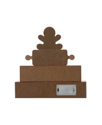 12" Lighted Wooden Christmas Gingerbread Man Table Decor
