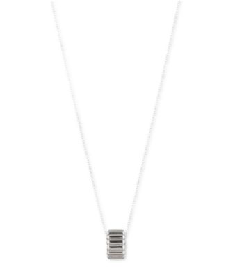 Ralph Lauren Sterling Silver Ribbed Ring Pendant Necklace