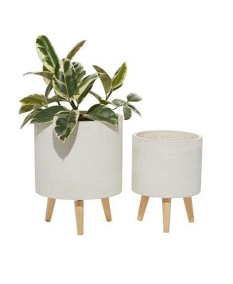 Polystone Contemporary Planters, Set of 2