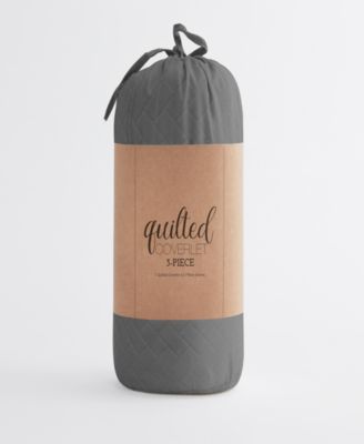 Herringbone Quilted Coverlet Set, Queen