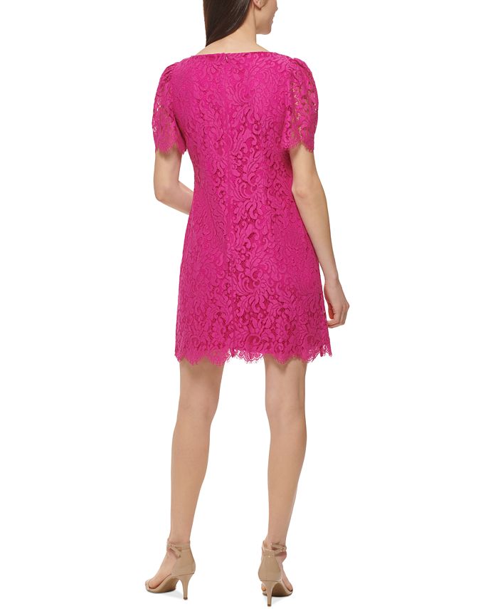 Jessica Howard Petite Lace Puff-Shoulder Dress & Reviews - Dresses ...