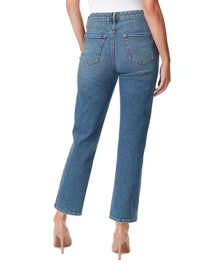 Jessica Simpson Women's Spotlight Raw-Hem Straight-Leg Jeans - Macy's
